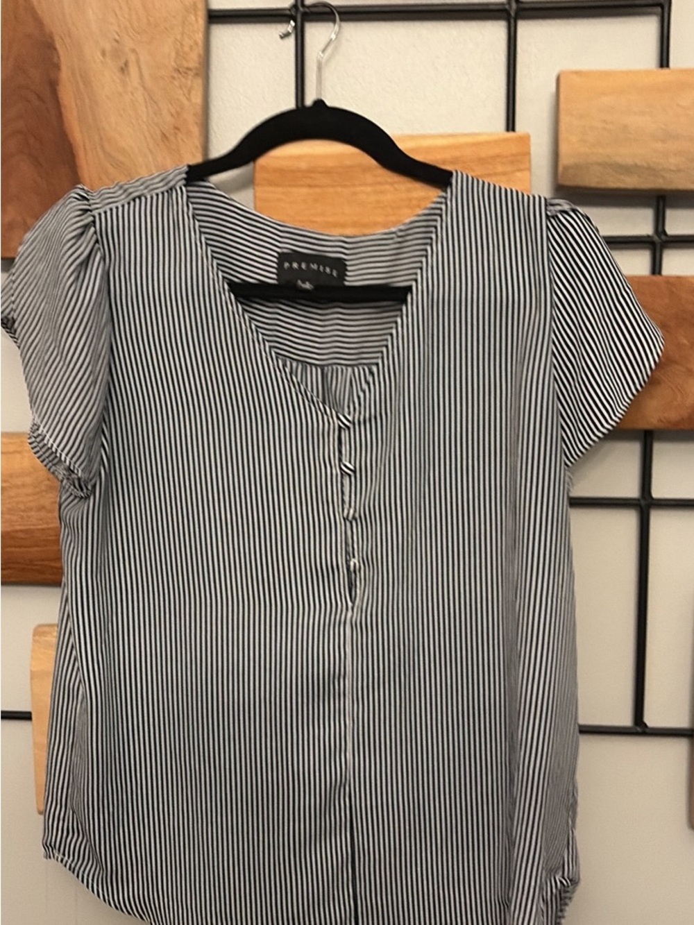 Premier Navy & White Striped Short-Sleeve Blouse